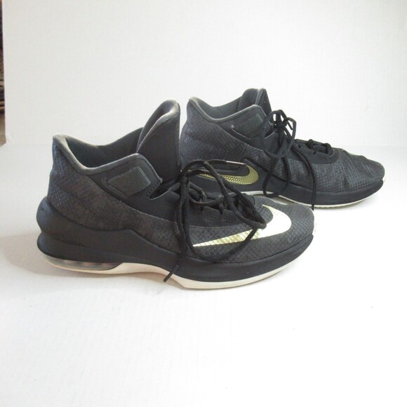 Men's Nike Air Max Infuriate 2 Mid Black Gold Basketball AA7066-002 Size 8 - Picture 1 of 7